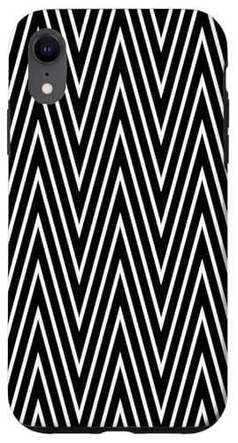 Zeitlos, schwarz und weiß, Chevron-Muster Hülle für iPhone XR von Adore Cute Designs