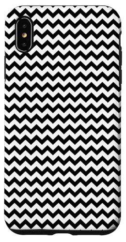 Zeitlos, schwarz und weiß, Chevron-Muster Hülle für iPhone XS Max von Adore Cute Designs