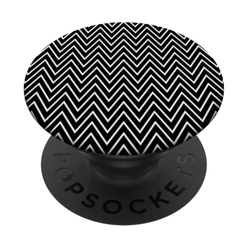 Zeitlos, schwarz und weiß, Chevron-Muster PopSockets Klebender PopGrip Zeitlos, schwarz und weiß, Chevron-Muster PopSockets Klebender PopGrip von Adore Cute Designs