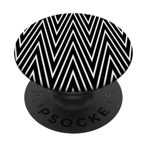 Zeitlos, schwarz und weiß, Chevron-Muster PopSockets Klebender PopGrip Zeitlos, schwarz und weiß, Chevron-Muster PopSockets Klebender PopGrip von Adore Cute Designs