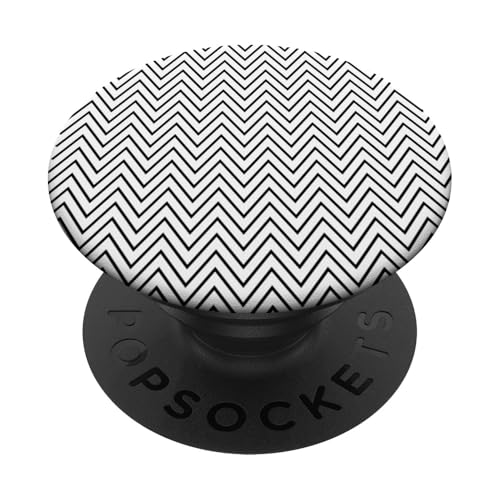 Zeitlos, schwarz und weiß, Chevron-Muster PopSockets Klebender PopGrip Zeitlos, schwarz und weiß, Chevron-Muster PopSockets Klebender PopGrip von Adore Cute Designs