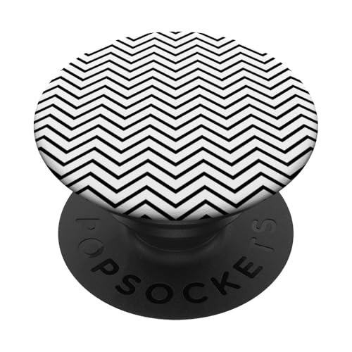 Zeitlos, schwarz und weiß, Chevron-Muster PopSockets Klebender PopGrip Zeitlos, schwarz und weiß, Chevron-Muster PopSockets Klebender PopGrip von Adore Cute Designs