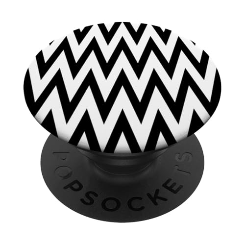 Zeitlos, schwarz und weiß, Chevron-Muster PopSockets Klebender PopGrip Zeitlos, schwarz und weiß, Chevron-Muster PopSockets Klebender PopGrip von Adore Cute Designs