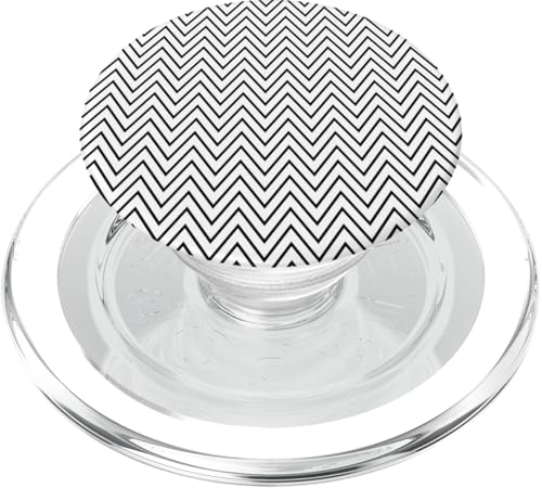 Zeitlos, schwarz und weiß, Chevron-Muster PopSockets PopGrip für MagSafe Zeitlos, schwarz und weiß, Chevron-Muster PopSockets PopGrip für MagSafe von Adore Cute Designs