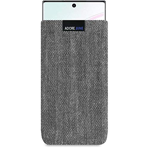 Adore June Business Tasche kompatibel mit Samsung Galaxy Note 10 Handytasche aus charakteristischem Fischgrat Stoff - Display Reinigungs-Effekt von Adore June