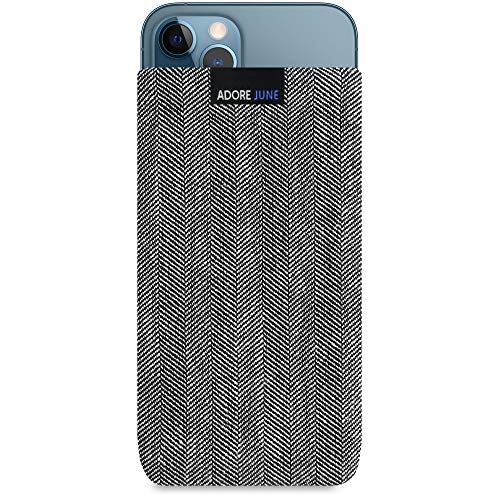 Adore June Business Tasche kompatibel mit iPhone 13 Pro Max/iPhone 12 Pro Max Handytasche aus charakteristischem Fischgrat Stoff - Display Reinigungs-Effekt Adore June Business Tasche kompatibel mit iPhone 13 Pro Max/iPhone 12 Pro Max Handytasche aus charakteristischem Fischgrat Stoff - Display Reinigungs-Effekt von Adore June