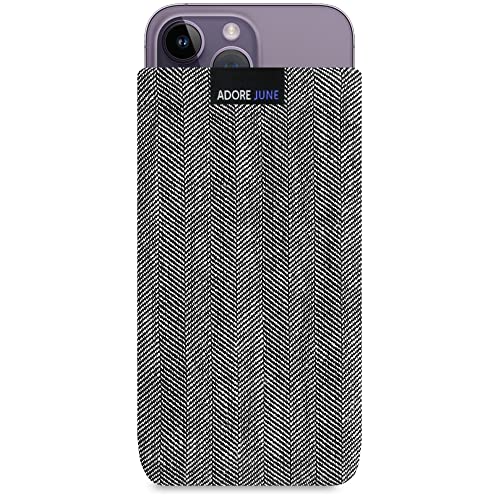 Adore June Business Tasche kompatibel mit iPhone 14-15 Plus/iPhone 14-15 Pro Max Handytasche aus charakteristischem Fischgrat Stoff - Display Reinigungs-Effekt Adore June Business Tasche kompatibel mit iPhone 14-15 Plus/iPhone 14-15 Pro Max Handytasche aus charakteristischem Fischgrat Stoff - Display Reinigungs-Effekt von Adore June