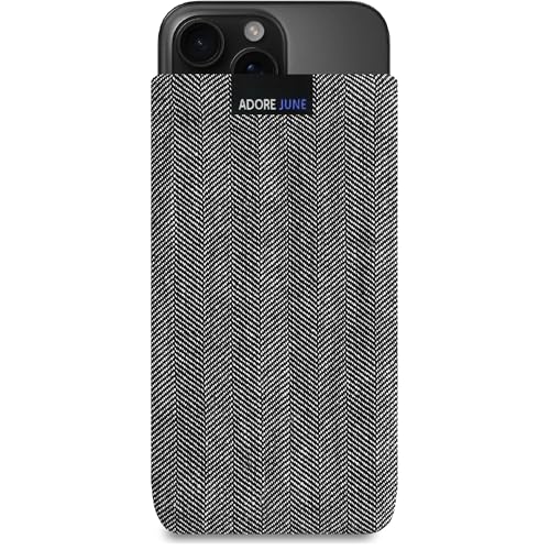 Adore June Business Tasche kompatibel mit iPhone 16 Pro 2024 Handytasche aus charakteristischem Fischgrat Stoff - Display Reinigungs-Effekt Adore June Business Tasche kompatibel mit iPhone 16 Pro 2024 Handytasche aus charakteristischem Fischgrat Stoff - Display Reinigungs-Effekt von Adore June