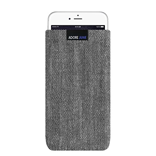 Adore June Business Tasche kompatibel mit iPhone 7 Plus / 6S Plus / 6 Plus Handytasche aus charakteristischem Fischgrat Stoff - Display Reinigungs-Effekt von Adore June