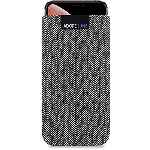 Adore June Business Tasche kompatibel mit iPhone X und iPhone XS Handytasche aus charakteristischem Fischgrat Stoff - Display Reinigungs-Effekt von Adore June