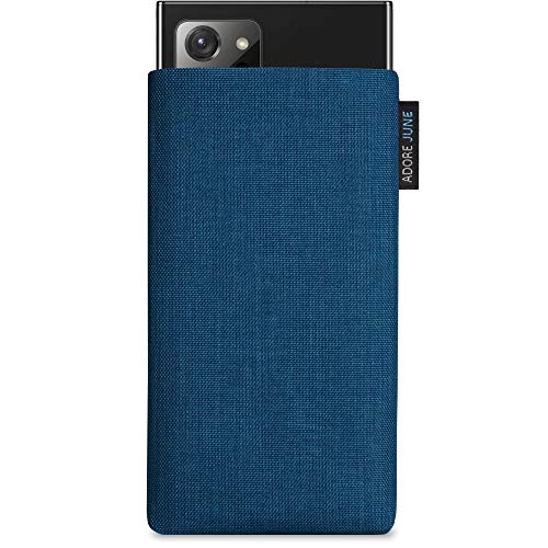 Adore June Classic Ozean-Blau Tasche kompatibel mit Galaxy Note 20 Ultra Handytasche aus widerstandsfähigem Cordura Stoff mit Display Reinigungs-Effekt, Made in Europe von Adore June
