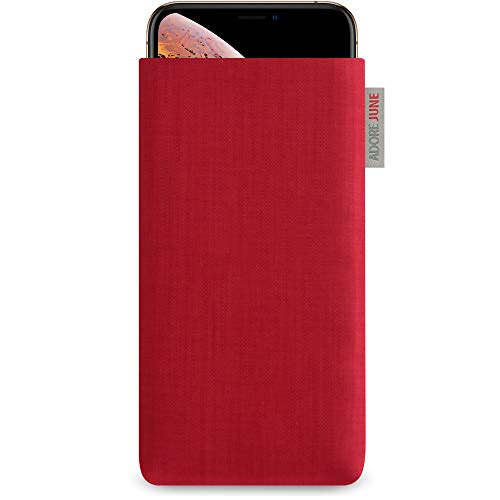 Adore June Classic Rot Tasche für Apple iPhone X Handytasche aus widerstandsfähigem Cordura Stoff, Robustes Zubehör mit Display Reinigungs-Effekt, Made in Europe von Adore June