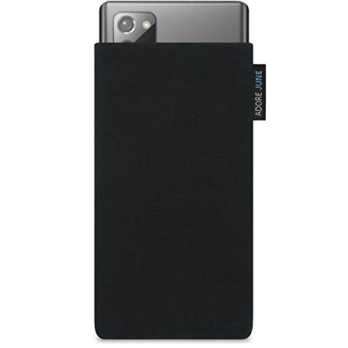 Adore June Classic Schwarz Tasche kompatibel mit Galaxy Note 20 Handytasche aus widerstandsfähigem Cordura Stoff mit Display Reinigungs-Effekt, Made in Europe von Adore June