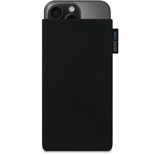 Adore June Classic Schwarz Tasche kompatibel mit iPhone 16 Pro Max 2024 Handytasche aus widerstandsfähigem Cordura Stoff mit Display Reinigungs-Effekt, Made in Europe Adore June Classic Schwarz Tasche kompatibel mit iPhone 16 Pro Max 2024 Handytasche aus widerstandsfähigem Cordura Stoff mit Display Reinigungs-Effekt, Made in Europe von Adore June