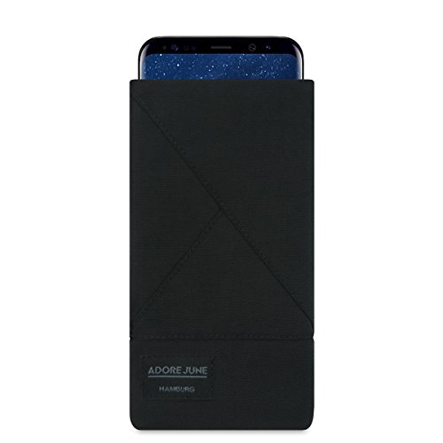 Adore June Tasche Triangle für Samsung Galaxy S8 Elegante Handytasche aus widerstandsfähigem Textil-Stoff mit Display-Reinigungseffekt, Schwarz von Adore June