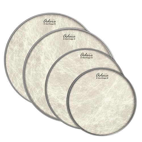 Fusion Drum Head Set Adoro Heritage Naturfell Imitat Schlagzeugfell in 10-12-14-14SD von Adoro