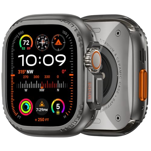 Schutzhülle für Apple Watch Ultra 2 49 mm: Militärqualität, Schutz aus Metall, Stoßstange, Gesichtsabdeckung für iWatch Ultra Stay Original, ohne Frontbildschirm, Grau Schutzhülle für Apple Watch Ultra 2 49 mm: Militärqualität, Schutz aus Metall, Stoßstange, Gesichtsabdeckung für iWatch Ultra Stay Original, ohne Frontbildschirm, Grau von Adorve