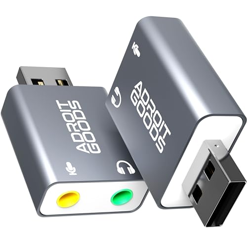 AdroitGoods Externer USB (3D) Soundkarten-Adapter - Soundkarte - USB 5.1 - Space Grau von AdroitGoods