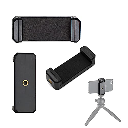 Adurei Universale Stativ Smartphone Adapter Halterung Selfie Stick Clip SmartClamp für Stativ und iPhone Sumsung Huawei Smartphones Stativ-Halterung(Schwarz, 2 Pack) von Adurei