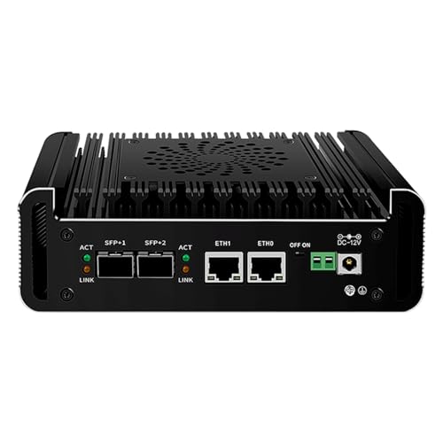 AdvanElink Mikro Firewall Appliance Quad Core InteI N150 (Upgrade N100), 2 x 10G SFP, 2 x 2,5GbE i226-V LAN, 8GB DDR5 128GB SSD, Mini-PC-Router mit eingebautem Lüfter, 2 x M.2 Slot von AdvanElink