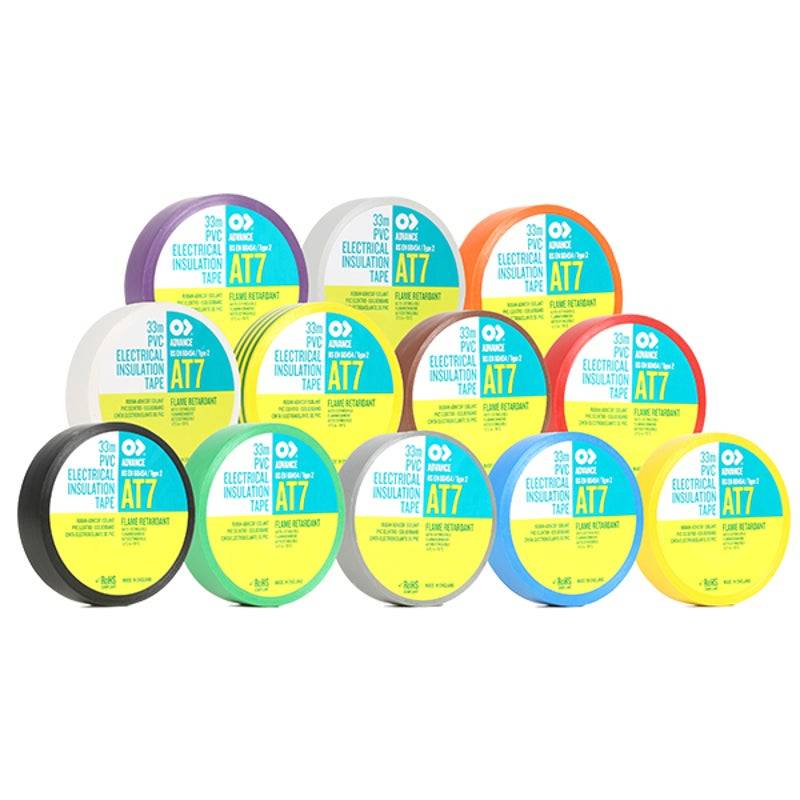 Advance AT7 15mm/10m PVC Tape (Multi-Colour Pack of 10) von Advance
