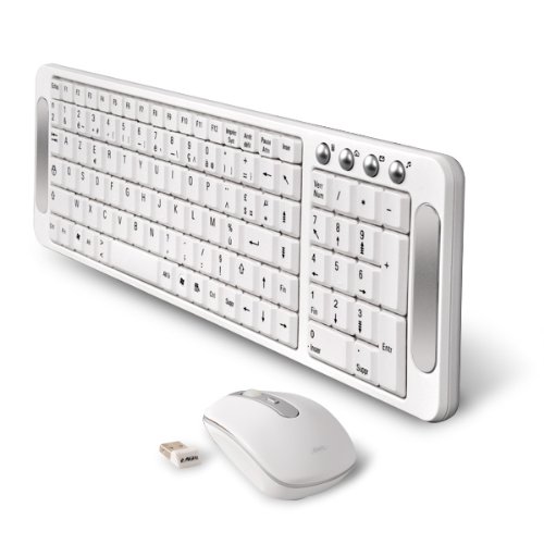 Advance CLS-COMP-WT Set Tastatur mit 4 Multimedia-Tasten+ kabellose Maus 1000/1660 DPI, 3 Tasten, Weiß von Advance