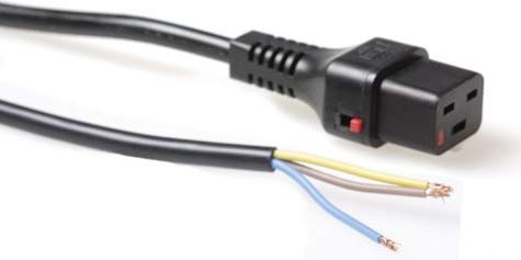 Advanced Cable Technology 2.0 m C19 Buchse – Open End 2 m C19-Koppler Schwarz – Elektrokabel (2 m, weiblich, Kupplung C19, 230, 16, Schwarz) von Advanced Cable Technology