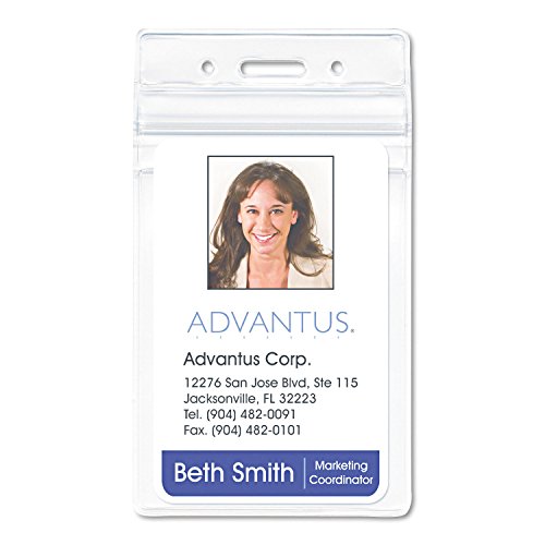 ADVANTUS PVC-freie Ausweishalter vertikal, 7,6 x 10,2 cm Einsteckgröße, 50 Stück Halter (75604) von Advantus