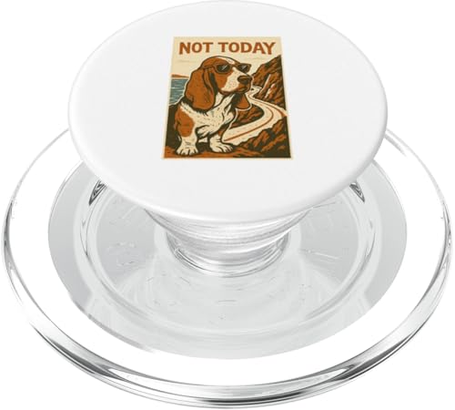 Basset Hound Not Today Cooler Abenteuerdruck PopSockets PopGrip für MagSafe von Adventure and Dog Prints