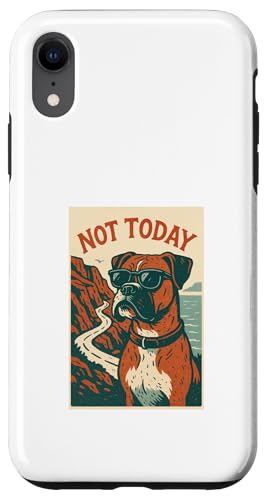 Cooles Abenteuermuster „Boxer Dog Not Today“ Hülle für iPhone XR von Adventure and Dog Prints