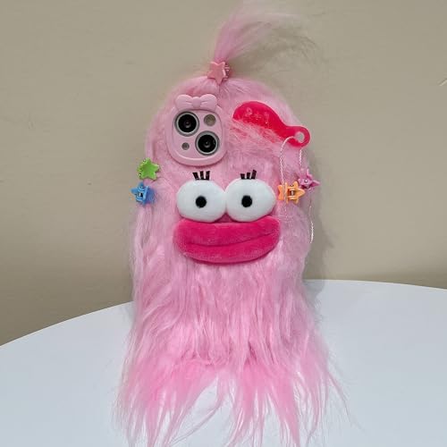Aeilene Rosa pelzige Handyhülle für iPhone 15 Pro Max, niedliche DIY lange Haare lustig dicker Mund warme Plüschhüllen, 3D-Cartoon-flauschige Winterschutzhülle für Frauen und Mädchen Aeilene Rosa pelzige Handyhülle für iPhone 15 Pro Max, niedliche DIY lange Haare lustig dicker Mund warme Plüschhüllen, 3D-Cartoon-flauschige Winterschutzhülle für Frauen und Mädchen von Aeilene
