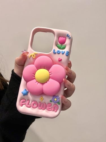 Aeilene Schutzhülle für iPhone 13 Pro Max, süßes 3D-Kawaii-Interesse, bunte Blumen, weiche Silikon-Schutzhülle für Damen und Mädchen, Rosa Aeilene Schutzhülle für iPhone 13 Pro Max, süßes 3D-Kawaii-Interesse, bunte Blumen, weiche Silikon-Schutzhülle für Damen und Mädchen, Rosa von Aeilene