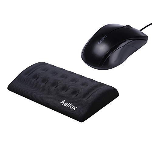 Aelfox Handgelenkauflage, cooles ergonomisches Handgelenkpolster für PC/Gaming/kabellose Maus im Büro, Heimbüro (Memory Foam, Schwarz) von Aelfox