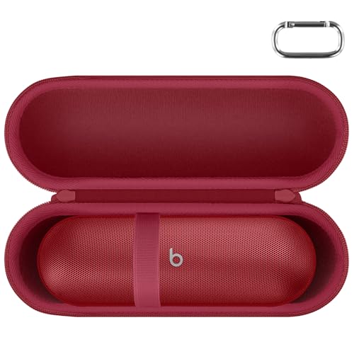Aenllosi Hart Tasche Kompatibel mit Beats Pill Kabellose Bluetooth Lautsprecher,Beats kompatibel mit Apple und Android Tragbares Lautsprecher Hülle.(Nur Tasche) (Rot) von Aenllosi
