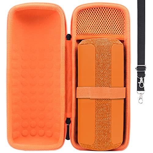 Aenllosi Harte Tasche Hülle für Sony SRS-XE200 Tragbarer Kabelloser Bluetooth Lautsprecher, Nur Tasche (schwarz+Orange) von Aenllosi