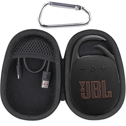 Aenllosi Harte Tasche Kompatibel mit JBL Clip 5 Bluetooth Lautsprecher Box,JBL Tragbare Wasserfest Staubfest Lautsprecher Hülle.(Nur Tasche)(Schwarz) von Aenllosi