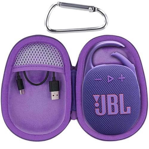 Aenllosi Harte Tasche Kompatibel mit JBL Clip 5 Bluetooth Lautsprecher Box,JBL Tragbare Wasserfest Staubfest Lautsprecher Hülle.(Nur Tasche) (Lila) von Aenllosi