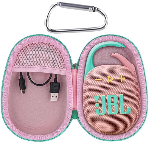 Aenllosi Harte Tasche Kompatibel mit JBL Clip 5 Bluetooth Lautsprecher Box,JBL Tragbare Wasserfest Staubfest Lautsprecher Hülle.(Nur Tasche) (Rosa) von Aenllosi
