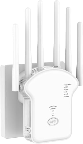 WLAN Repeater WLAN Verstärker 1200Mbit/s Dualband 2,4GHz+5GHz WiFi Booster mit Repeater/Router/Access Point Modus,4 Antenne,Einfache Einrichtung,WiFi Range Extender Mit LAN/WAN PortA2 WLAN Repeater WLAN Verstärker 1200Mbit/s Dualband 2,4GHz+5GHz WiFi Booster mit Repeater/Router/Access Point Modus,4 Antenne,Einfache Einrichtung,WiFi Range Extender Mit LAN/WAN PortA2 von Aenxwa