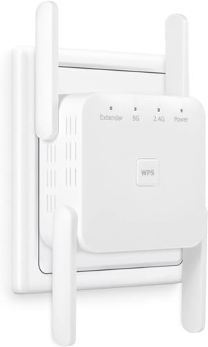 WLAN Verstärker 1200Mbit/s WiFi Repeater Dualband 2,4GHz+5GHz WiFi Booster mit Repeater/Router/Access Point Modus,4 Antenne,Einfache Einrichtung,WiFi Extender Booster Mit LAN/WAN Port WLAN Verstärker 1200Mbit/s WiFi Repeater Dualband 2,4GHz+5GHz WiFi Booster mit Repeater/Router/Access Point Modus,4 Antenne,Einfache Einrichtung,WiFi Extender Booster Mit LAN/WAN Port von Aenxwa