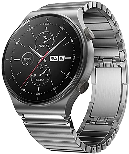 Aergood 22mm Armband,kompatibel mit Samsung Galaxy Watch 46mm/Watch 3 45mm/Gear S3,22mm Metallband für Huawei Watch 3 Pro/ GT2 Pro 46mm/GT2e Ticwatch Pro 3 Titanlegierung Armbänder,Silber von Aergood