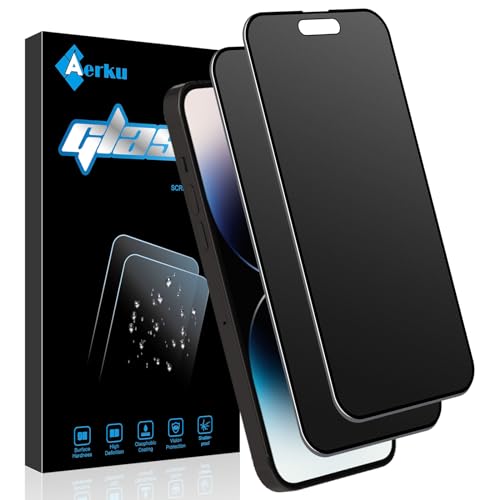 Aerku 2 Stück Full Screen Matte Sichtschutz Schutzfolie Kompatibel mit iPhone 14 Pro Max für Panzerglas Matt, Anti Fingerabdrücke Anti-Spy Folie, Blendschutz Privacy Anti-Spähen Schutzglas -6,7 Zoll von Aerku