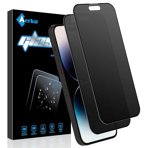 Aerku 2 Stück Full Screen Matte Sichtschutz Schutzfolie Kompatibel mit iPhone 14 Pro für Panzerglas Matt, Anti Fingerabdrücke Anti-Spy Folie, 9H Blendschutz Privacy Anti-Spähen Schutzglas -6,1 Zoll von Aerku