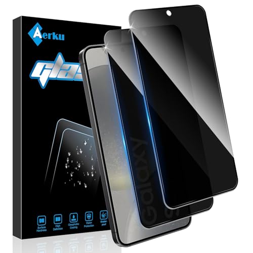 Aerku 2 Stück Sichtschutz Full Screen Schutzfolie für Samsung Galaxy S24 5G für Panzerglas, Anti Fingerabdrücke Schwarzer Rand Anti-Spy Panzer Schutz Glas Folie, 9H Härte Privacy Schutzglas von Aerku