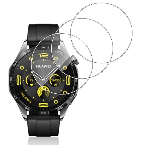 Aerku 3 Stück Schutzfolie für Huawei Watch GT4 46mm für Panzerglas, 9H Härte Displayschutzfolie, Anti-Kratzen Schutzglas, Anti-Bläschen Panzerfolie - Transparent von Aerku