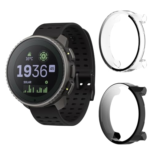 Aerku Hard Hülle Mit Displayschutz Kompatibel mit Suunto Vertical, [ 2 Stück ] Vollschutz Kratzfest PC Schutzhülle Schutz Case, Schwarz&Transparent von Aerku