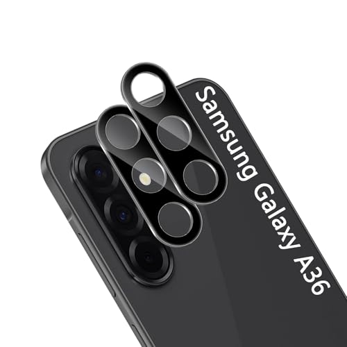 Aerku Kameraschutz für Samsung Galaxy A36 5G für Panzerglas [2 Stück], 9H Härte HD Schwarz Kamera Schutzfolie Anti-Kratzen Schutzglas Kamera Panzerfolie von Aerku