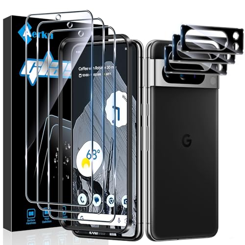 Aerku Schutzfolie für Google Pixel 8 Pro 5G für Panzerglas, 3 Stück Schutzglas und 3 Stück Kameraschutz, 0.33mm Ultra-klar Folie, 9H Härte Displayschutz Anti-Kratzen Anti-Bläschen Schutzfolie Aerku Schutzfolie für Google Pixel 8 Pro 5G für Panzerglas, 3 Stück Schutzglas und 3 Stück Kameraschutz, 0.33mm Ultra-klar Folie, 9H Härte Displayschutz Anti-Kratzen Anti-Bläschen Schutzfolie von Aerku