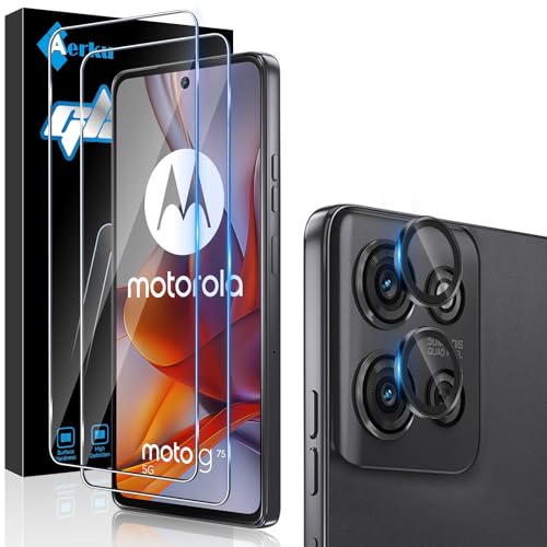 Aerku Schutzfolie für Motorola Moto G75 5G für Panzerglas, 2 Stück 9H Härte Folie und 1 Stück Ultra-Klar Kameraschutz, 0.33mm Anti-Kratzen Displayschutz, Anti-Bläschen Schutzglas Aerku Schutzfolie für Motorola Moto G75 5G für Panzerglas, 2 Stück 9H Härte Folie und 1 Stück Ultra-Klar Kameraschutz, 0.33mm Anti-Kratzen Displayschutz, Anti-Bläschen Schutzglas von Aerku
