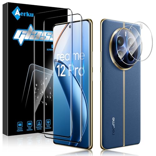 Aerku Schutzfolie für Realme 12 Pro für Panzerglas, 2 Stück 3D Schutzglas und 2 Stück Kameraschutz, Ultra-klar Folie, 9H Härte Anti-Bläschen Anti-Kratzen Displayschutz Aerku Schutzfolie für Realme 12 Pro für Panzerglas, 2 Stück 3D Schutzglas und 2 Stück Kameraschutz, Ultra-klar Folie, 9H Härte Anti-Bläschen Anti-Kratzen Displayschutz von Aerku